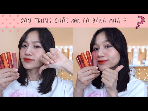 Lần đầu thử Son Trung Quốc 80k | Có đáng mua hay không ? | Gogo Tales | Dupe 3CE