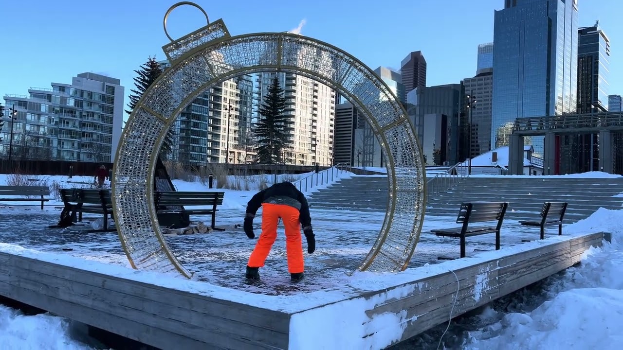 Random Walk Around Downtown Calgary in Freezing Temperature.