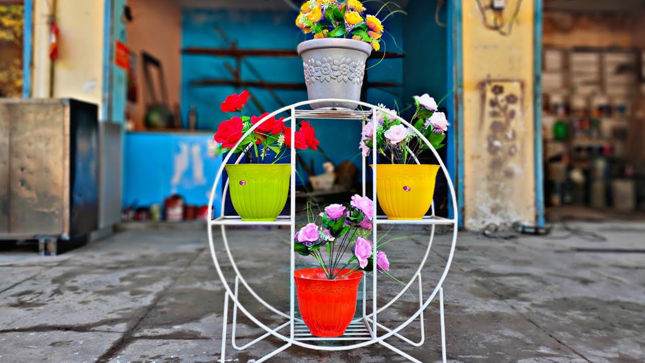 6 Layers of iron flower shelf plant holder/pot stand balcony ...