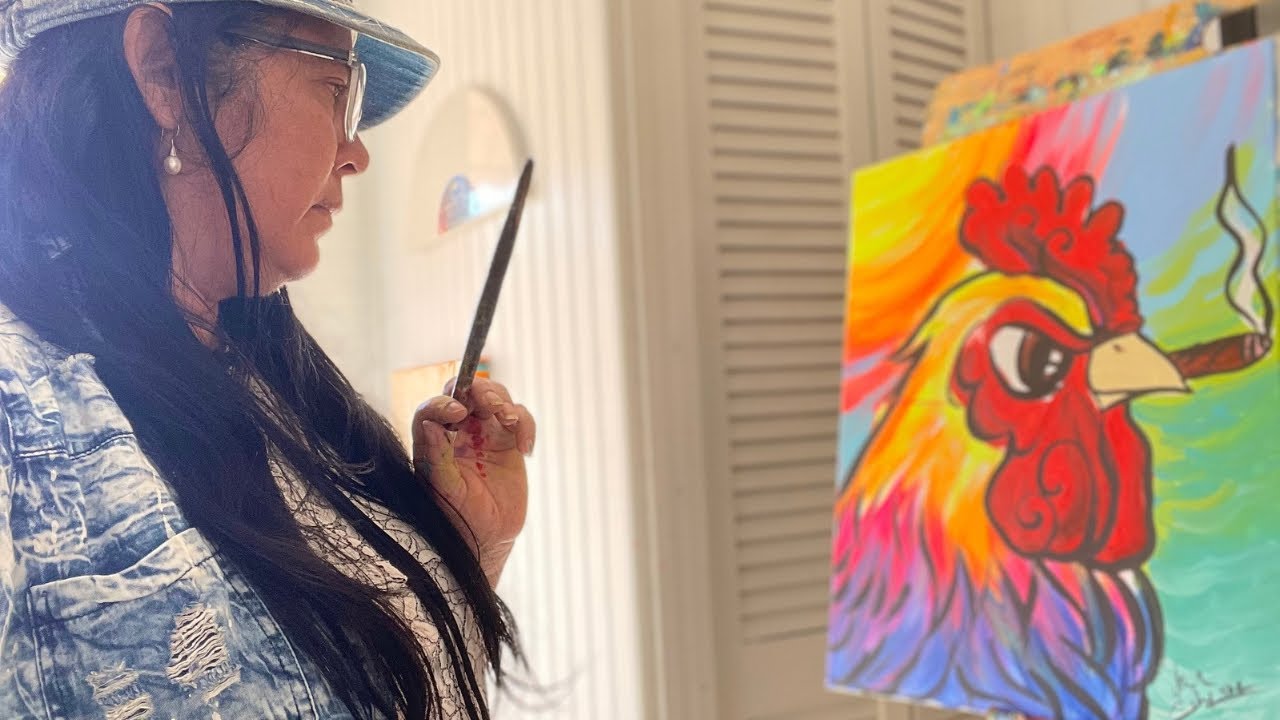 Cómo pintar gallos en acuarela para principiantes/tecnica mojado sobre mojado y texturas