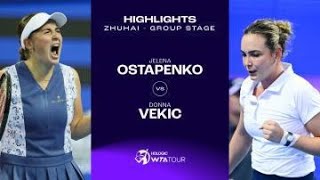 Jelena Ostapenko vs. Donna Vekic | 2023 Zhuhai Group Stage | WTA Match Highlights