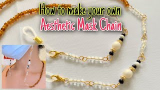 DIY Aesthetic Mask Chain || cara membuat  gantungan masker aesthetic sendiri DIY mask strap
