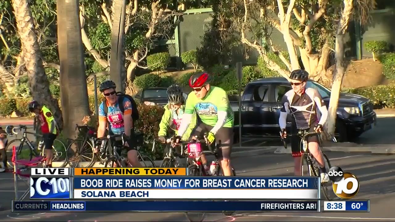 Hundreds turn out for Boob Ride in Solana Beach - YouTube