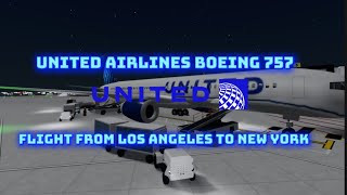 ROBLOX| United Airlines Boeing 757 Flight To New York City| Cabin Crew Simulator