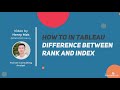 How to in Tableau in 5 mins: Rank vs Index Functions