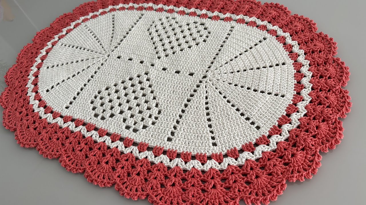 CORAÇÃO!!! Tapete de crochê Modelinho Simples para iniciante