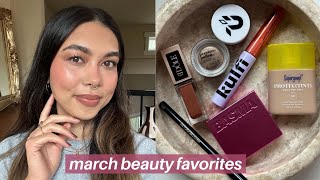 a veryyy late march 2024 beauty favorites | try on &amp; review :)