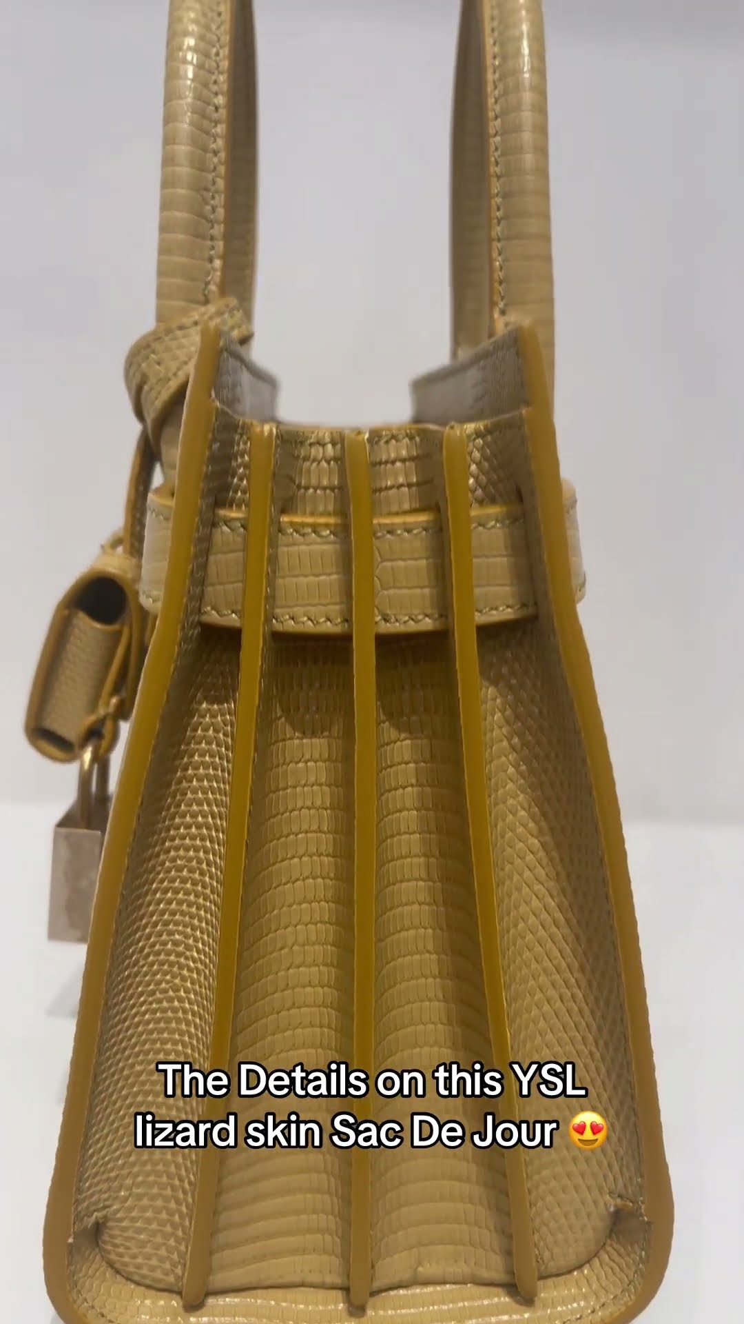 Spring 2025 YSL Sac de Jour in yellow lizard skin