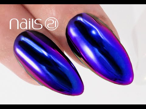 MIRROR MIDNIGHT BLUE NAILS Step by Step - Nails 21 - YouTube