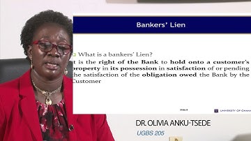 UGBS 205: SESSION 6 - BANKER/CUSTOMER RELATIONSHIP