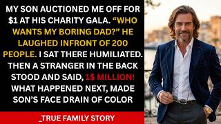 My Son Auctioned Me at His Gala: $1 for My Boring Dad! He Laughed-Until a Stranger….