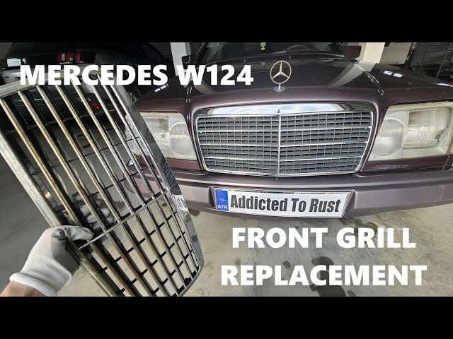 How to: Replace Front Grill on Mercedes W124 E model - YouTube