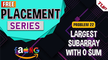 Largest Subarray with Zero Sum | Amazon | MMT