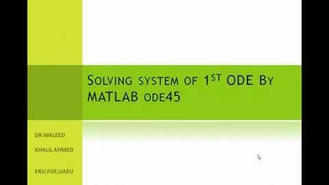Solving system of 1st ODE using Matlab ode45