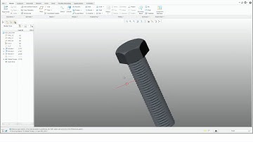 How to create simple hexagon head bolt in creo