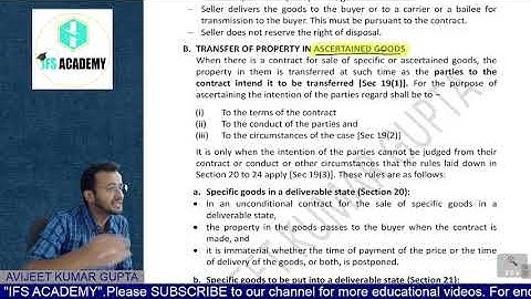 Foundation | May/June 2022 | Law | Revision 5 Sale of Goods Act Part-3 | Avijeet Kumar Gupta