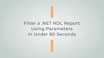 Filter a .NET RDL Report Using Parameters in Under 60 Seconds