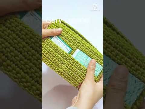 محفظه كروشيه مقسمه من الداخل