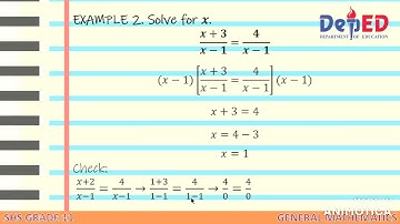 GRADE 11 Module 6   Solving Rational Functions