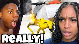 Ain’t No Way 😂 BbyLon Reacts to IShowSpeed Breaks His 50k Robot Dog