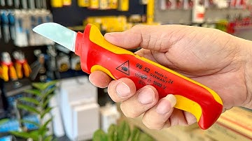 Dao rọc cáp Knipex 98 52 cán bọc cách điện VDE 1000V