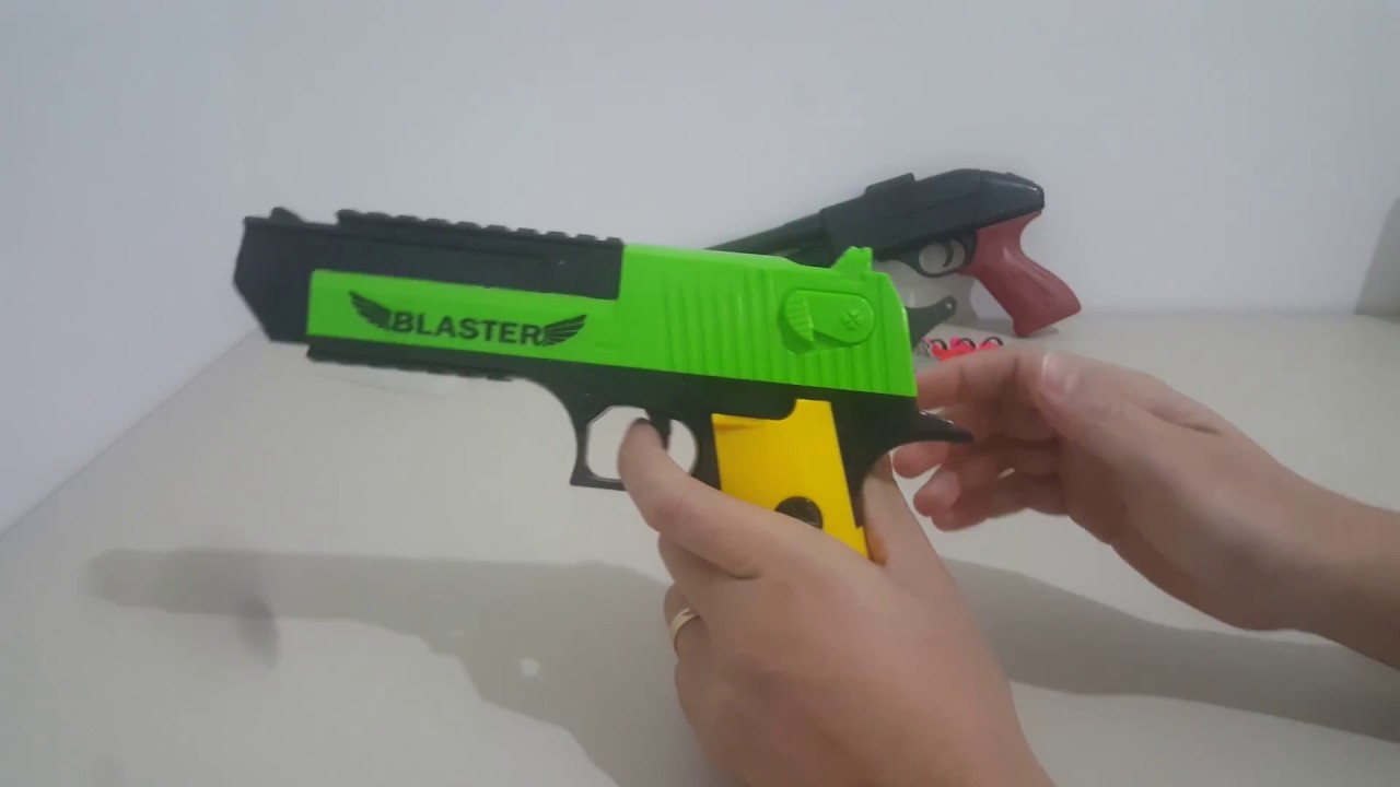 Pistola Arma Arminha de Brinquedo Lançador de Dardos 15 cm - Kasa