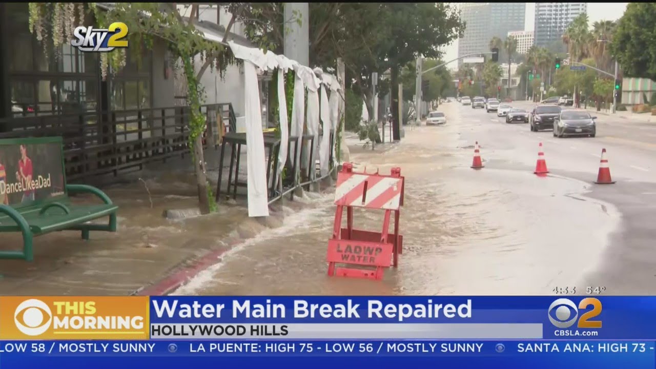 Water Main Breaks Create Problems In Hollywood Hills, Venice