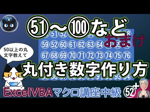Creating circled numbers over 50: A bonus from Excel Juku's Excel