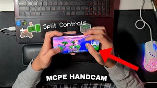 I Tried Split Controls!... 10+ CPS Hive Skywars Solos // MCPE HANDCAM PVP