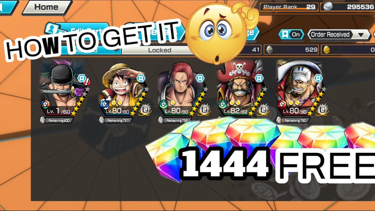 How To Get Diamonds In Free And [5 To 6 Ex In One Account] One Piece
