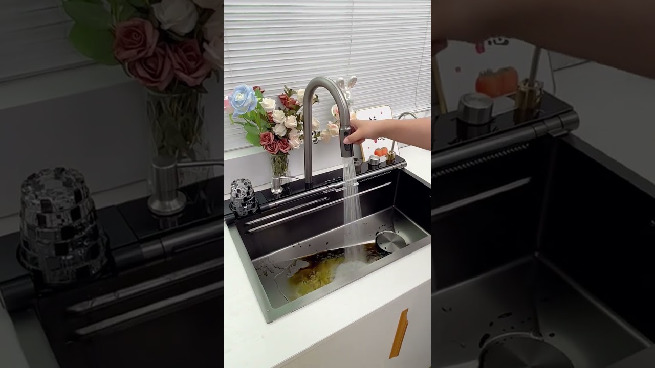 Digital Display + Nano Coating Sink: Smart & Stain-Free 🖥️🛡️