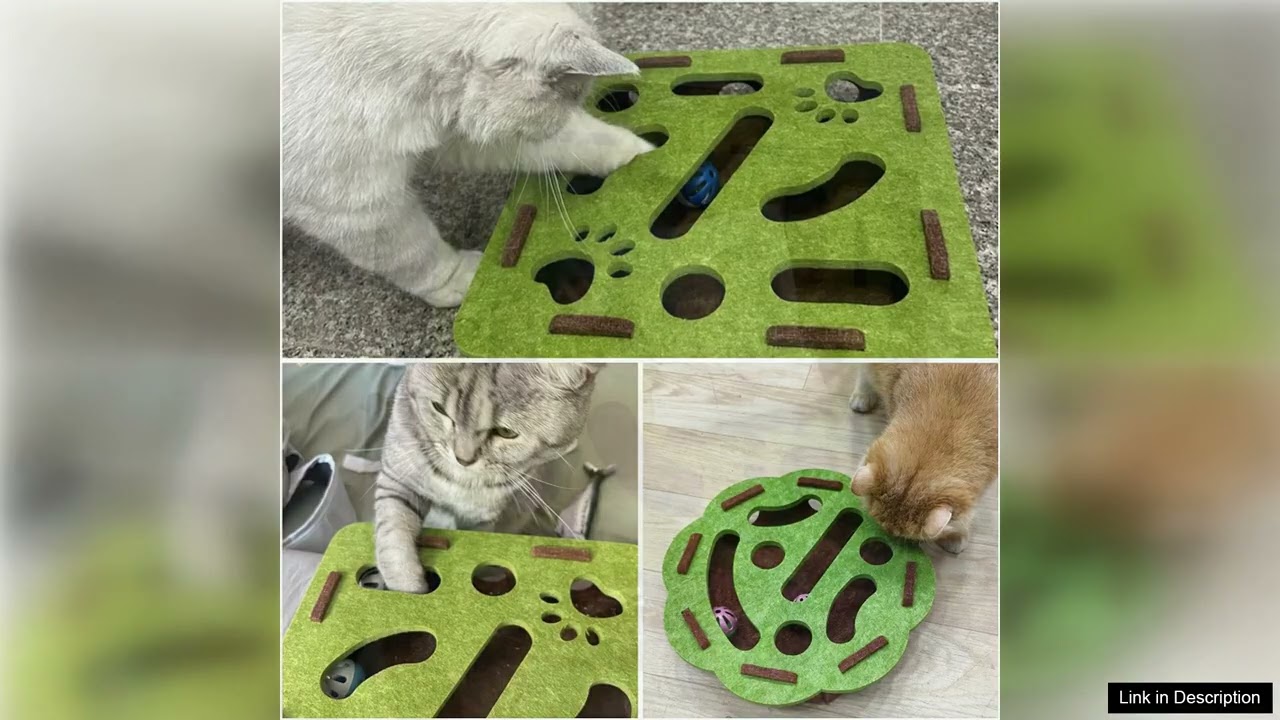 Игрушки-головоломки для кошек, лабиринты, фетровая коробка с колокольчиком и мячом-котёнком