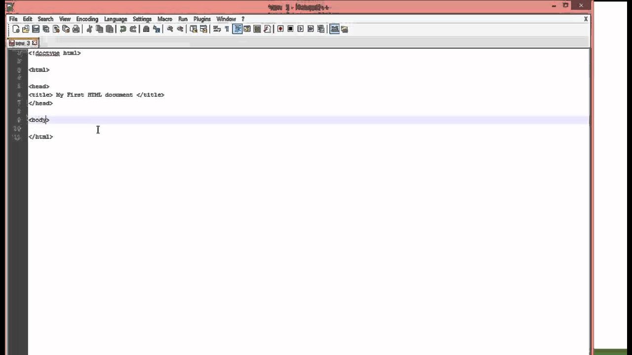 HTML tutorial for beginners in Hindi :Writing first line of code -HTML ...
