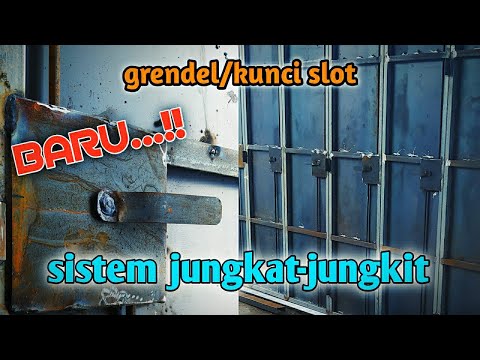 MEMBUAT KUNCI SLOT pintu BESI lipat sistem jungkat-jungkit