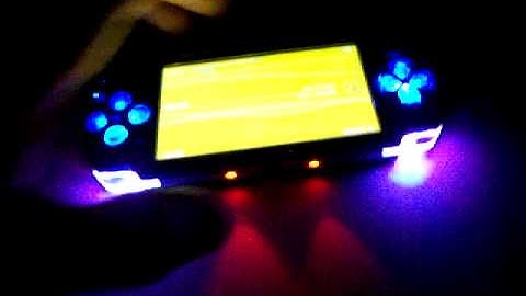 Custom Blue PSP 2000, Color changing triggers, 3 blue 2 oarnge sound reactive LED