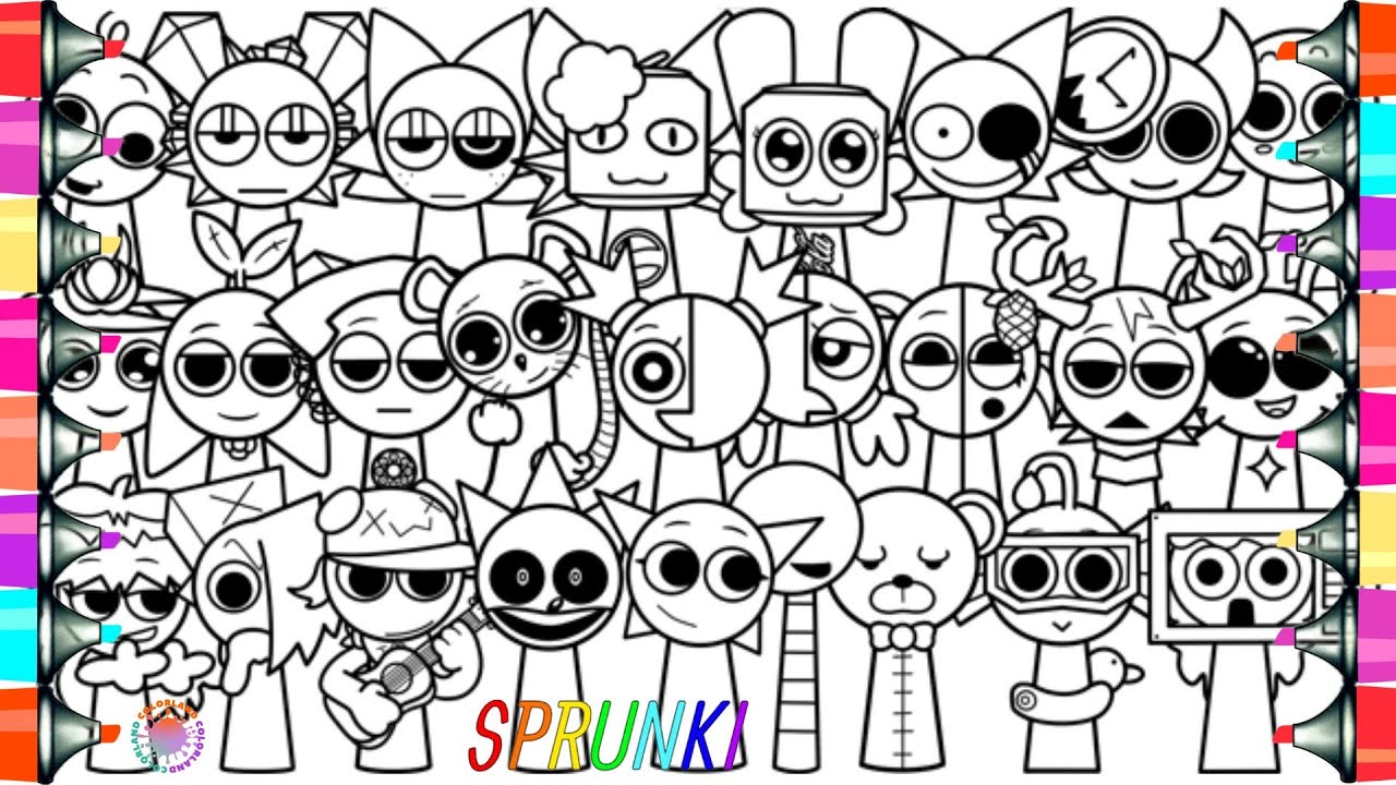 Incredibox Sprunki Coloring Pages /🎵 Sprunki Song / How To Color Sprunki OC Retake Pyramixed