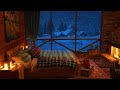 Sommeil profond avec des bruits de blizzard et de chemine  ambiance hivernale cosy