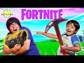 Ryan vs daddy in fortnite battle lets play fortnite with vtubers ryan from ryans world