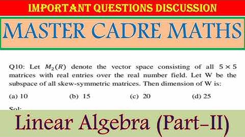 MCQ of Linear Algebra | Basis & Dimension| Vector Space | CSIR-NET| Master Cadre