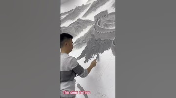 Đắp tranh nổi vạn lý trường thành quá đựo, đẳng cấp. #daptranhnoi #vetranhtuong