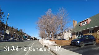 #42) St John's, NL, Canada : Walking on Oxen Pond road to Memorial University of Newfoundland [4K]