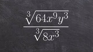 Learn how to divide two radical expressions together with variables and numbers