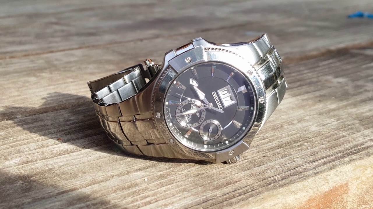 One Minute Watch Review. Seiko 7d48-0ab48 Coutura Kinetic Perpetual  Calendar - YouTube