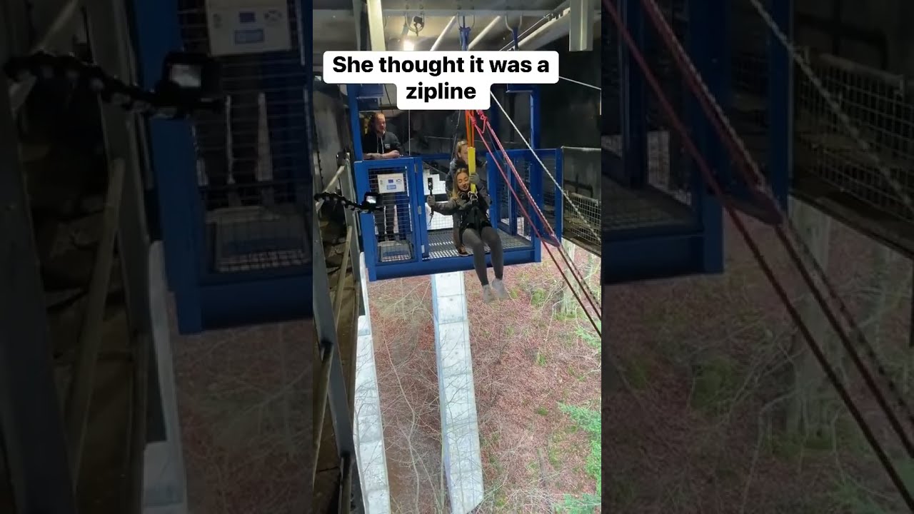 Fake Zipline Is Actually A Bungee Cord