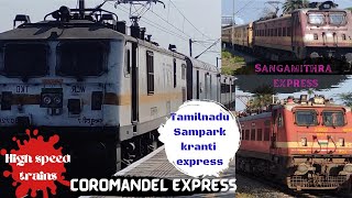 Track sounds & airblow while COROMANDEL EXPRESS+SAMPARKRANTI EXPRESS #trainvideos #highspeedtrains