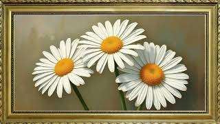 VINTAGE FRAMED TV ART WALLPAPER SCREENSAVER WHITE FLORALS SPRING EASTER 2025 HOME DECOR INSTRUMENTAL