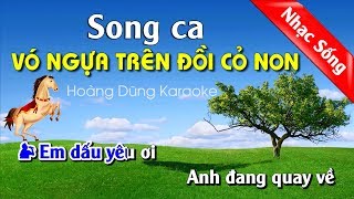 Video thumbnail of "Vó Ngựa Trên Đồi Cỏ Non Karaoke Nhạc Sống Cha Cha Cha - Vo ngua tren doi co non karaoke song ca"