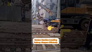 Modern Machine Installing Railway Sleepers Efficiently #Shorts #Railway #ModernMachine #Engineering