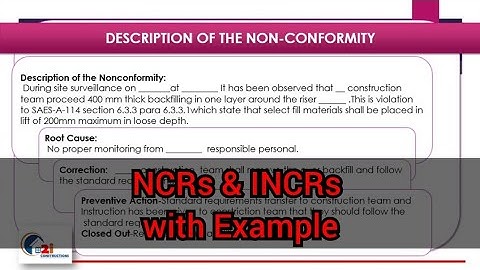 NCR & INCR |Non Conformance Report|  with |Example| |SAEP-381| #aramco