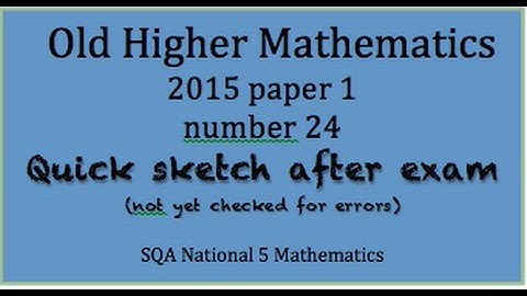 2015 old Higher Mathematics paper 1 no. 24